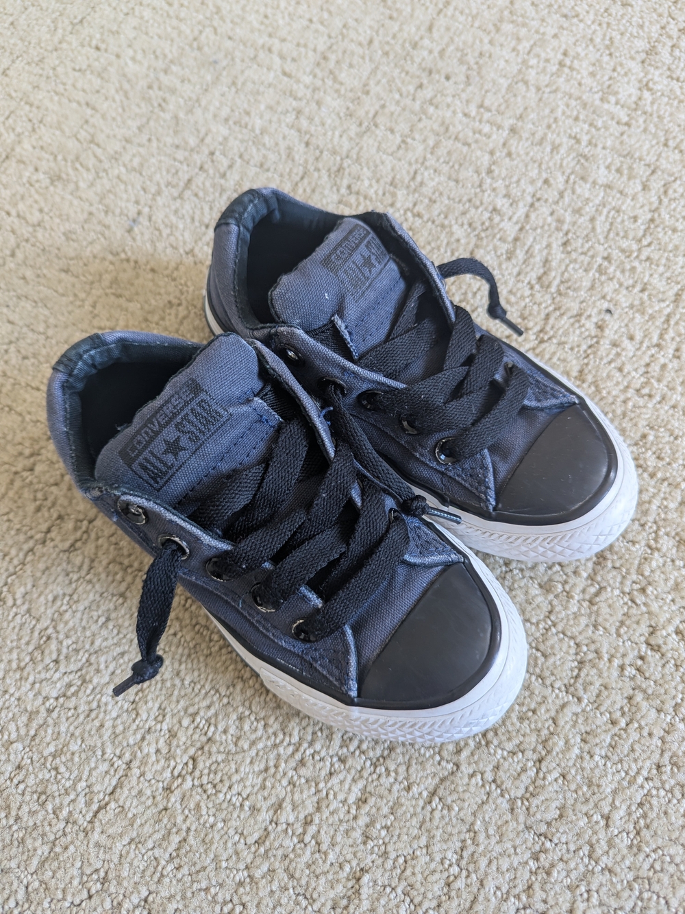 Converse Kids Slip On Chucks Shoes Navy Black CT Street Slip 632522F Toddler 11